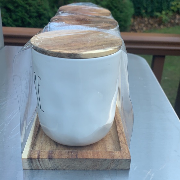 New Rae Dunn HOLD / KEEP / STORE canister set on wooden stand. - Picture 7 of 9